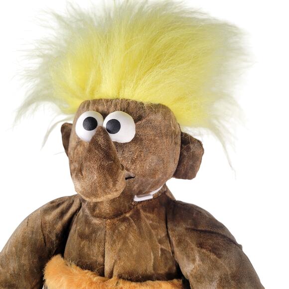 Chosun Caveman Troll Plush 16" Yellow Hair Tiger Print Outfit Stuffed Toy VTG - Picture 7 of 13